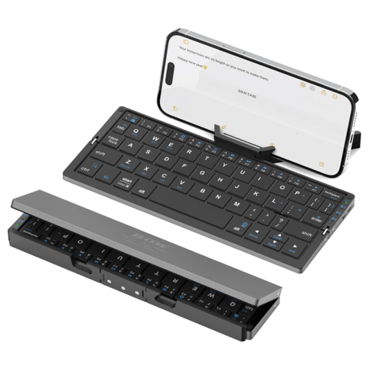 TriSync Anywhere – Foldable Bluetooth Keyboard for Work on the Go (Switch between Phone, Tablet & Laptop with one click)